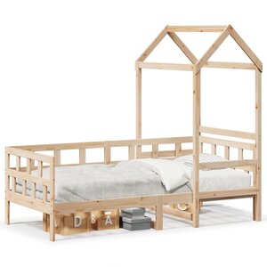 vidaXL Lit de jour avec toit sans matelas 90x190 cm bois massif