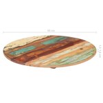 vidaXL Dessus de table rond 50 cm 15-16 mm Bois de récupération