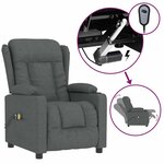 vidaXL Fauteuil électrique de massage Gris foncé Tissu