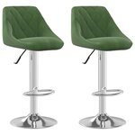 vidaXL Tabourets de bar lot de 2 vert foncé velours