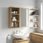 vidaXL Armoire murale de salle de bain Chêne artisan 30 x 16 x 62 5 cm