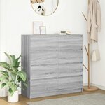 vidaXL Buffet sonoma gris 100x35x99 cm bois d'ingénierie