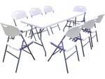 Ensemble table de jardin pliante + 8 chaises pliantes " foldy" - blanc