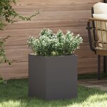 vidaXL Cache-pot de jardin Noir 32 x 32 x 40 cm Acier laminé à froid