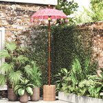 vidaXL Parasol balinais Rose (90-100) x 260 cm Coton et bois massif
