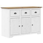 vidaXL Buffet BODO blanc et marron 115 5x44x80 cm bois massif de pin