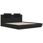 vidaXL Cadre de lit avec tête de lit Chêne noir 180 x 200 cm