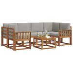 vidaXL Ensemble de canapés d'extérieur 7 Pièces Gris Naturel et Clair