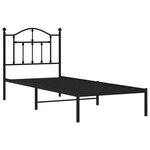 vidaXL Cadre de lit métal avec tête de lit noir 90x200 cm