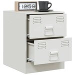 vidaXL Tables de chevet 2 Pièces blanc 34 5x39x44 cm acier