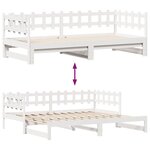 vidaXL Lit de jour avec gigogne et tiroirs sans matelas blanc 90x190cm