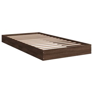 vidaXL Cadre de lit sans matelas chêne marron 100x200 cm