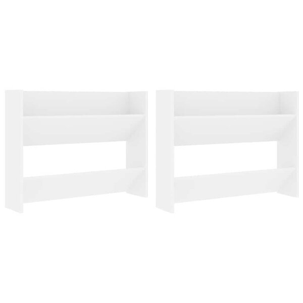 vidaXL Armoires à chaussures murales 2 Pièces Blanc 80x18x60 cm Aggloméré