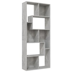 vidaXL Bibliothèque Gris béton 67x24x161 cm Bois d'ingénierie