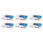Gomme plastique Eraser 6 x 2 2 cm blanche x 6 A PLUS