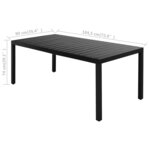 vidaXL Ensemble à manger de jardin 7 Pièces PVC résine tressée noir