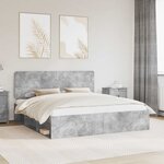 vidaXL Cadre de lit Béton 180 x 200 cm Bois de pin massif