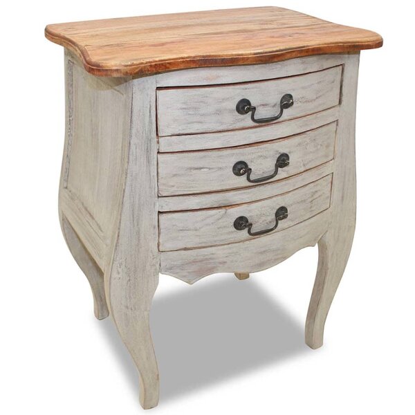 vidaXL Table de chevet Bois de récupération massif 48x35x64 cm