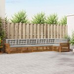 vidaXL Ensemble de canapés d'extérieur 6 Pièces Gris Naturel et Clair