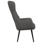 vidaXL Chaise de relaxation avec tabouret Gris foncé Tissu