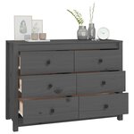 vidaXL Armoire latérale Gris 100x40x72 cm Bois de pin massif