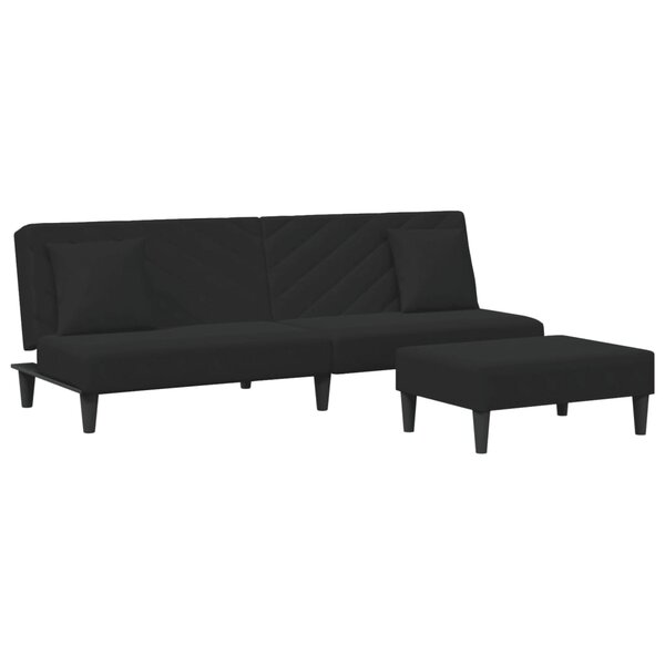 vidaXL Ensemble de canapés 2 Pièces avec coussins noir velours