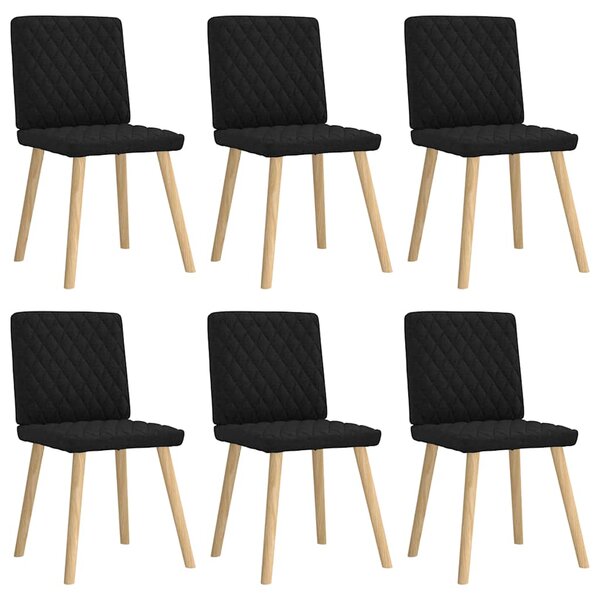 vidaXL Chaises à manger lot de 6 noir tissu