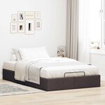 vidaXL Cadre de lit ottoman sans matelas marron foncé 120x190 cm tissu
