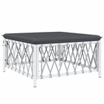 Salon de jardin meuble d'extérieur ensemble de mobilier avec coussins 6 pièces blanc acier 02_0018320