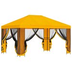 vidaXL Abri de jardin avec parois 4 × 3 m Jaune Polyester et Acier