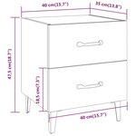 Vidaxl table de chevet gris béton 40x35x47 5 cm