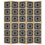 vidaXL Cloison de séparation 5 panneaux marron noir paulownia massif