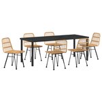 vidaXL Ensemble de salle à manger pour jardin 7 pc Marron