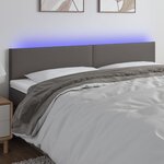 vidaXL Tête de lit à LED Gris 180x5x78/88 cm Similicuir