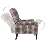 vidaXL Fauteuil inclinable de massage Beige Tissu
