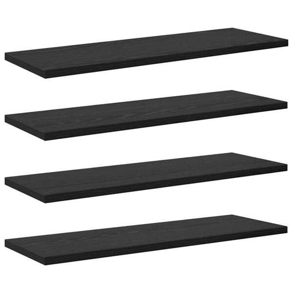 vidaXL Étagère à livres 4 Pièces Noir 60 x 20 x 1.5 cm Bois d'ingénierie