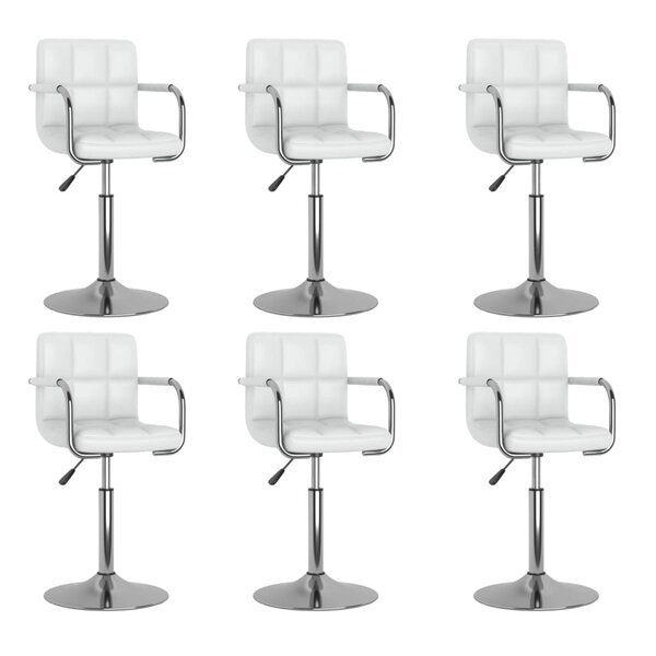 vidaXL Chaises pivotantes à manger lot de 6 blanc similicuir