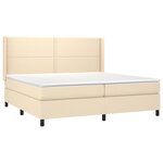 vidaXL Sommier à lattes de lit matelas LED Crème 200x200 cm Tissu