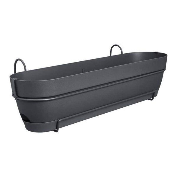 Balconnière rectangulaire 11 L - Ø 70 x 26 x 17 7 cm - Plastique - Anthracite