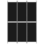 vidaXL Cloison de séparation 3 panneaux Noir 150x220 cm Tissu