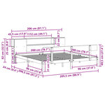 vidaXL Lit bibliothèque sans matelas 200x200 cm bois massif de pin