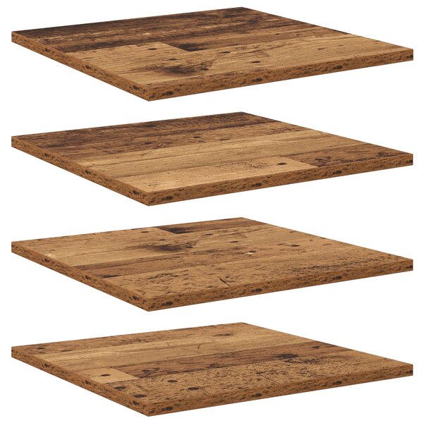 vidaXL Kit d'étagères - 4 pièces - Vieux bois - 40x40x1 5 cm - Fabriqué en bois d'ingénierie