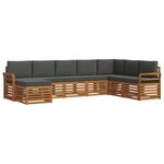 vidaXL Ensemble de canapés d'extérieur 8 Pièces Naturel et Anthracite