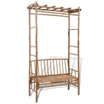 vidaXL Banc de jardin avec pergola 130 cm Bambou