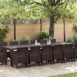 vidaXL Ensemble de salle à manger pour jardin 15 Pièces Marron