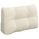 vidaXL Coussin de Dos Crème 80 x 24 x 50 cm Velours