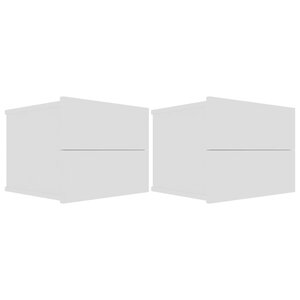 vidaXL Tables de chevet 2 Pièces Blanc 40x30x30 cm Bois d'ingénierie