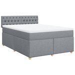 vidaXL Sommier à lattes de lit avec matelas Gris clair 140x200cm Tissu
