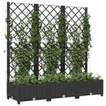 vidaXL Jardinière avec treillis Noir 120 x 40 x 121 5 cm PP