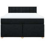vidaXL Sommier à lattes de lit avec matelas Noir 140x190 cm Tissu
